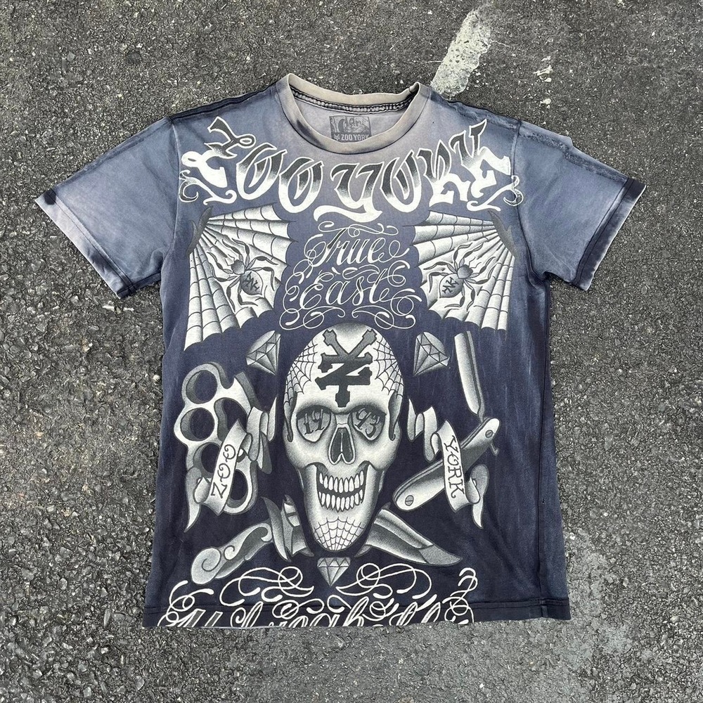 Y2K Zoo York AOP Tattoo Shirt size S